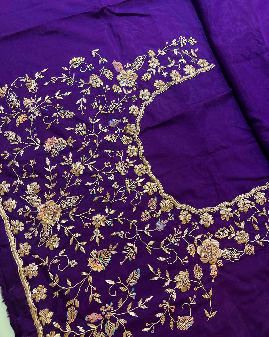 Ravishing Plum zardozi exclusive saree