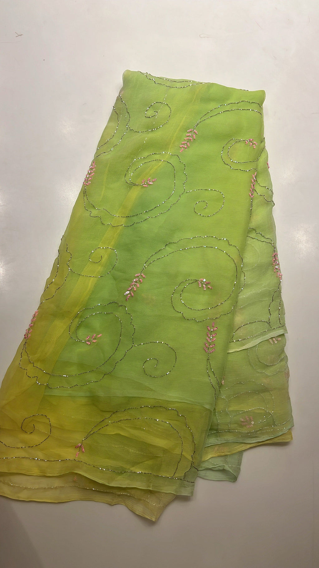 Heavy handwork Chiffon saree