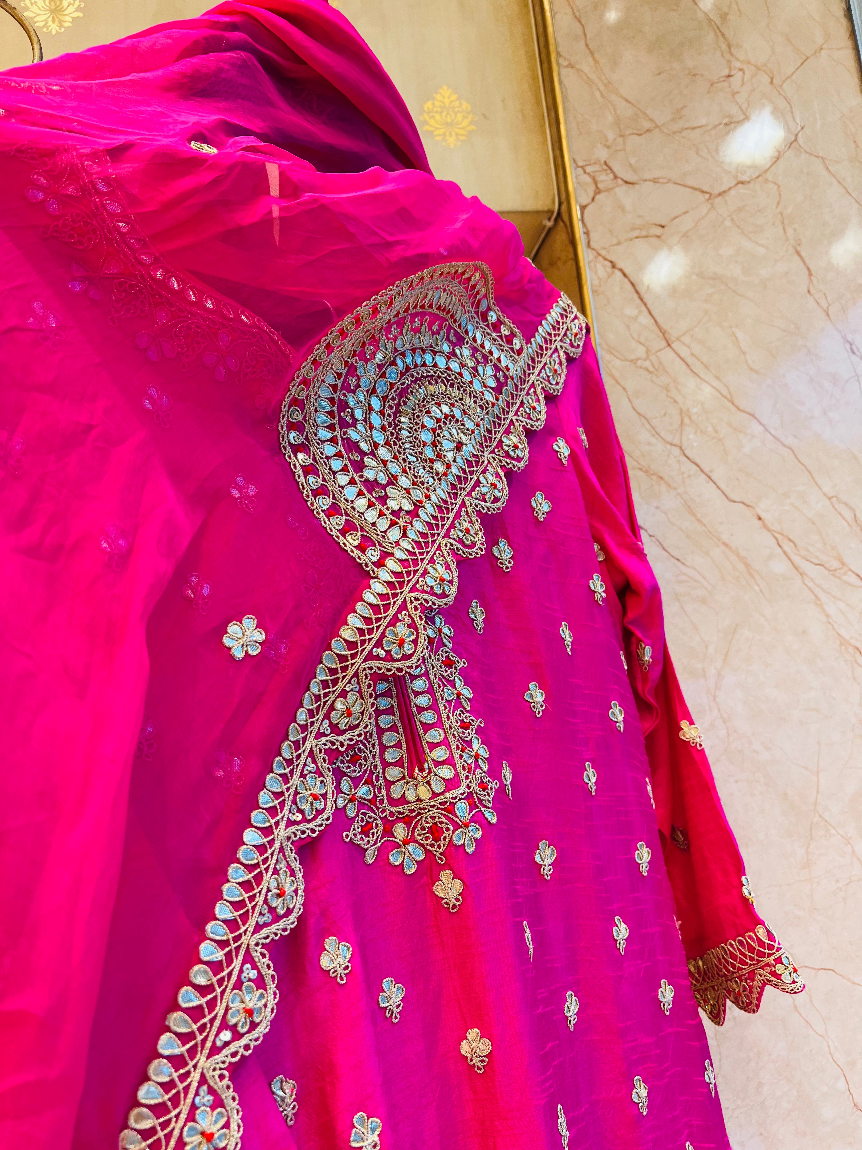 Hot Pink Gotapatti sharara