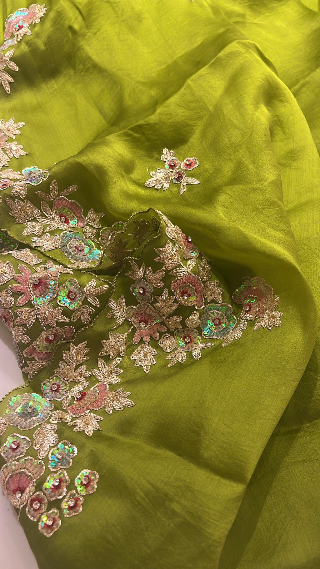 Multicolour Sequins and gold Zari