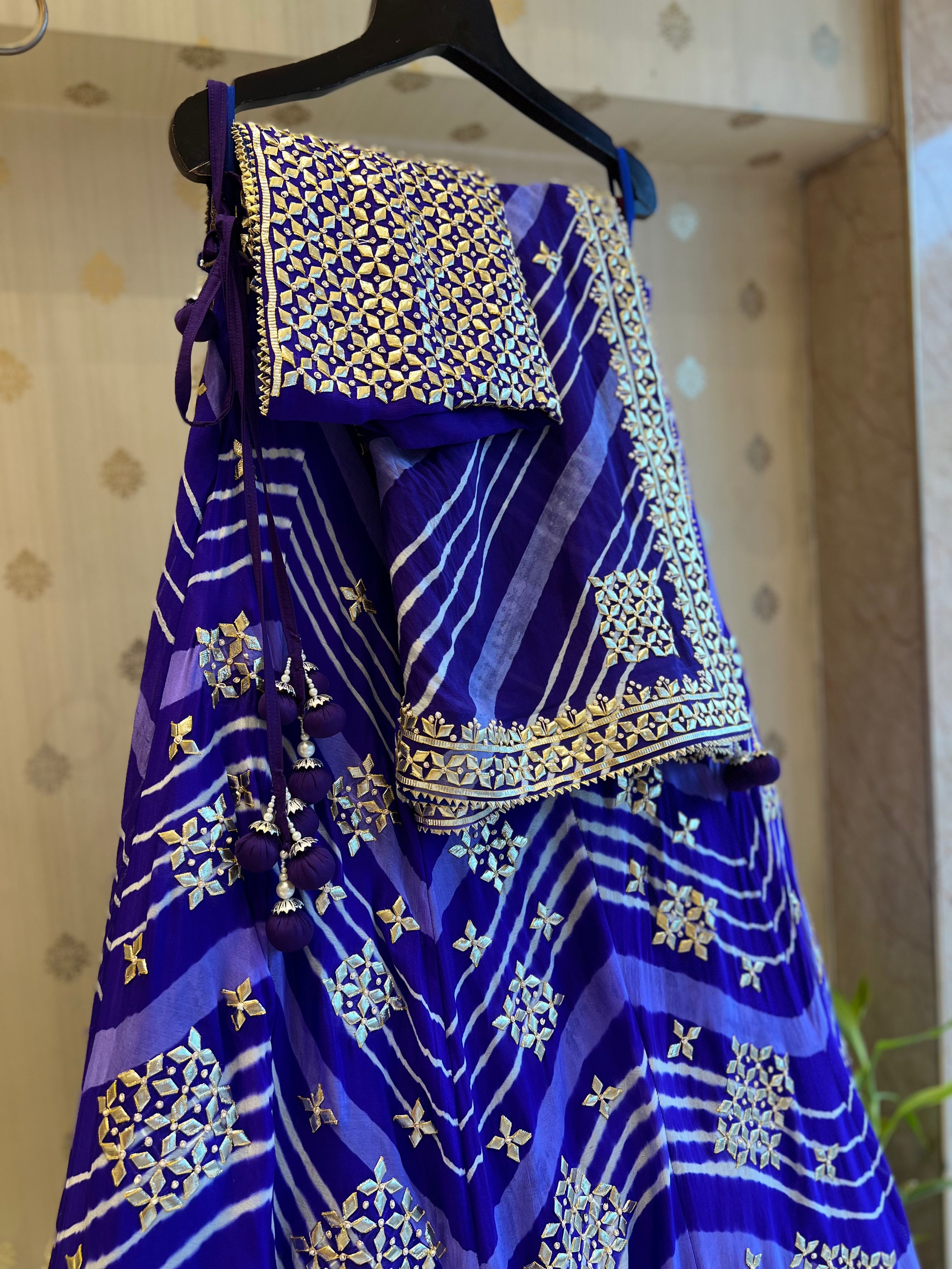Lehriya katcha patti lehenga set