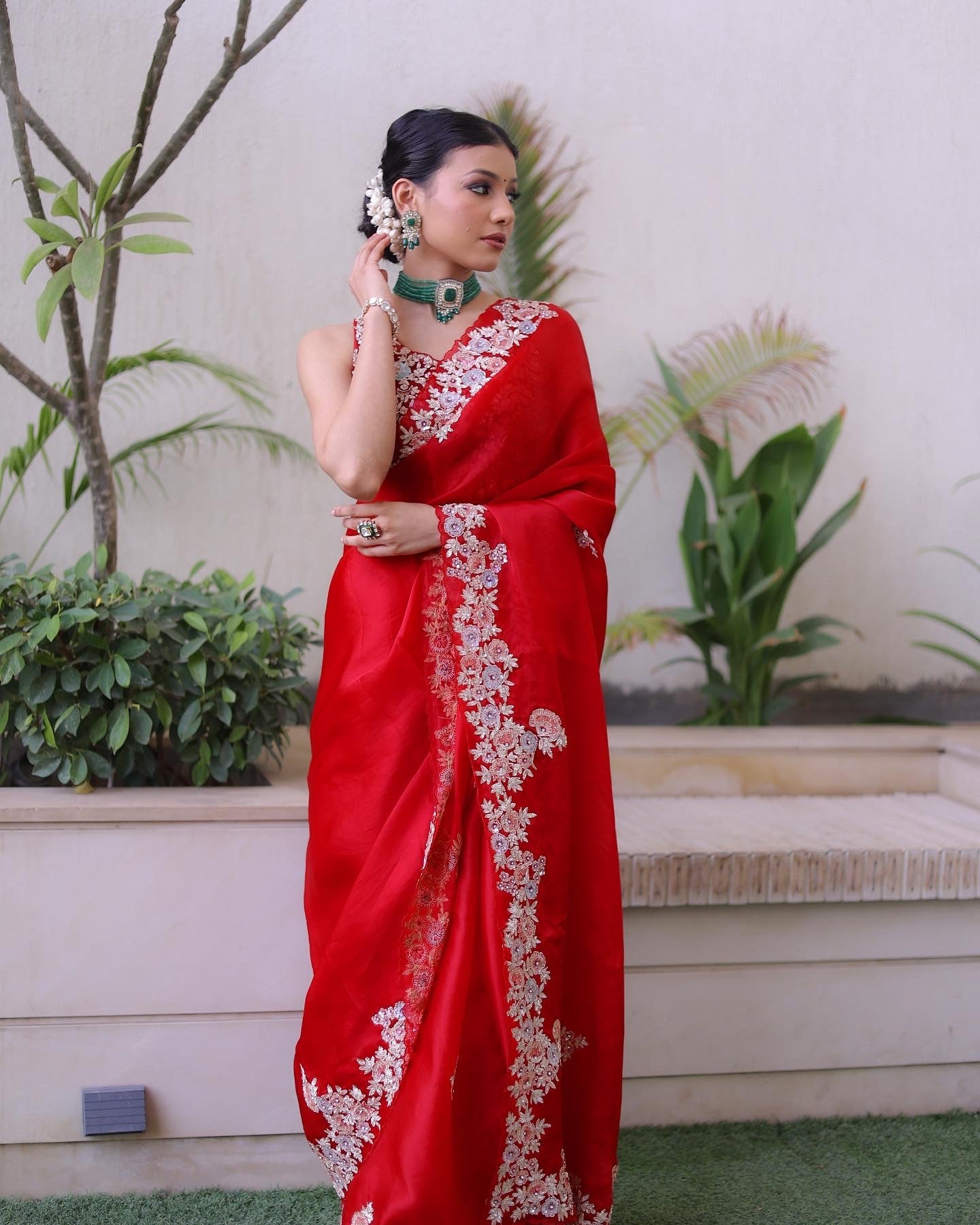 Multicolour Sequins and gold Zari