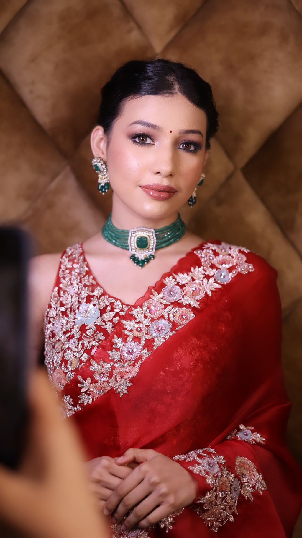 Multicolour Sequins and gold Zari