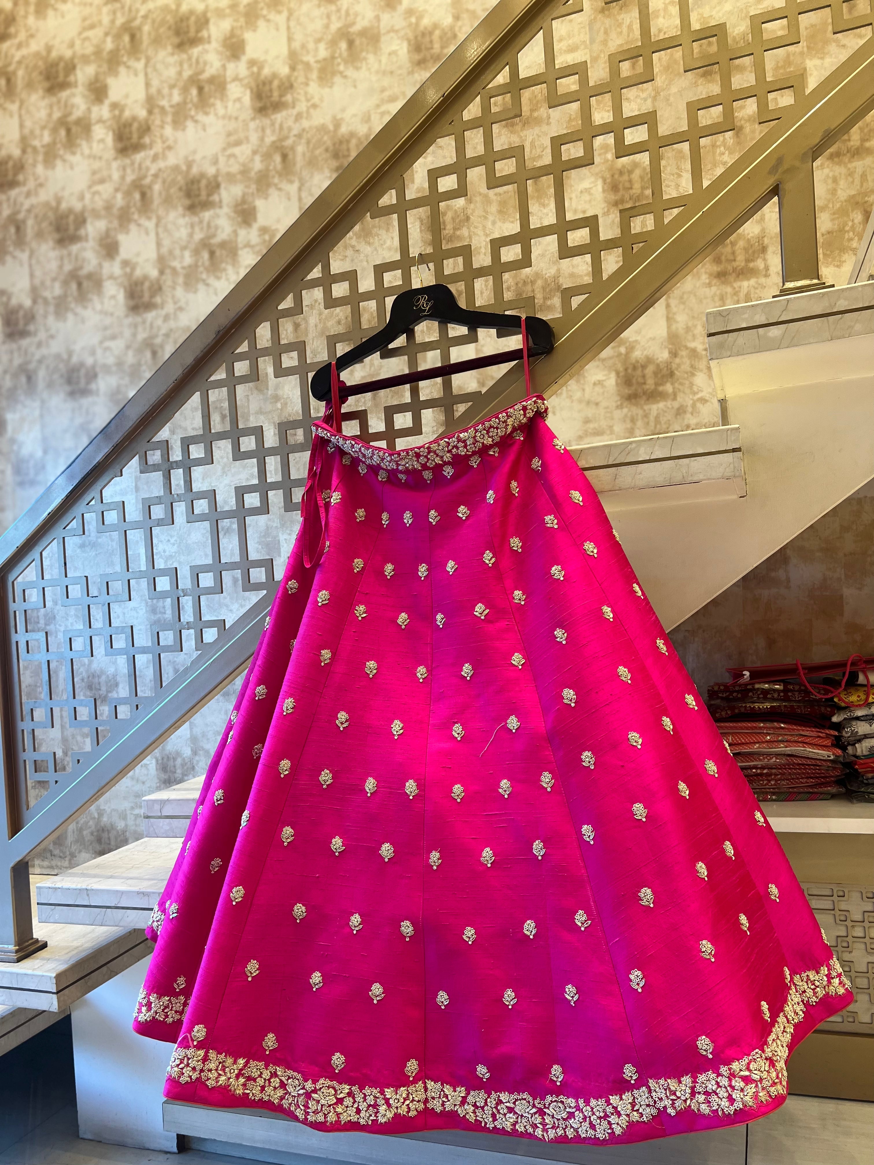 Hot Pink Zardozi light Lehenga