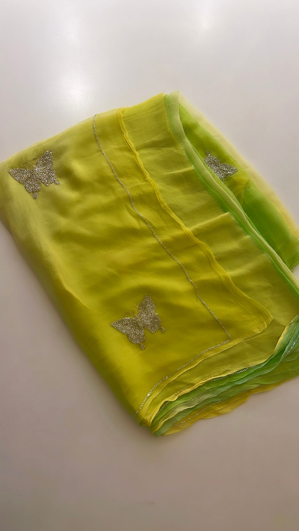 Fresh summer hue Chiffon saree