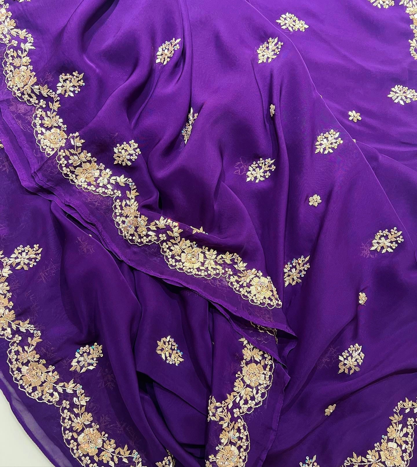 Ravishing Plum zardozi exclusive saree