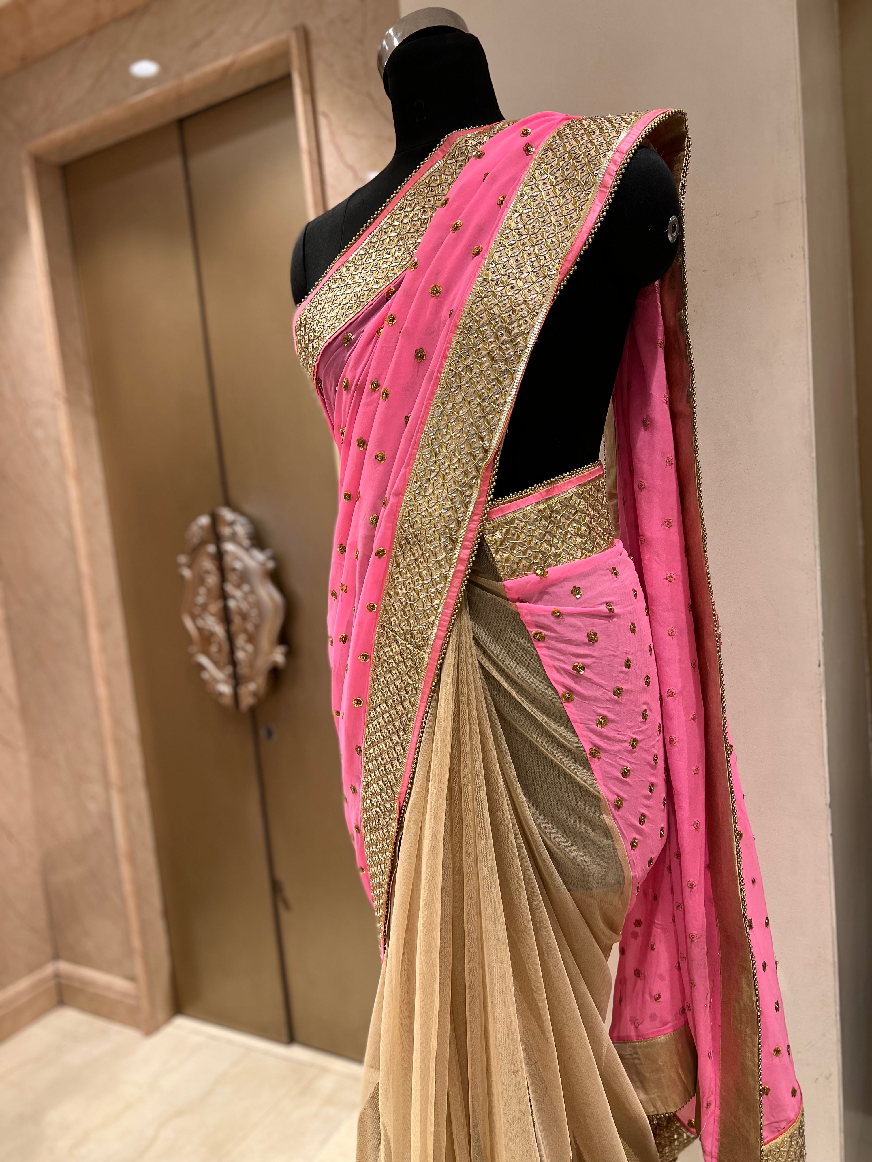 Half n half designer saree
