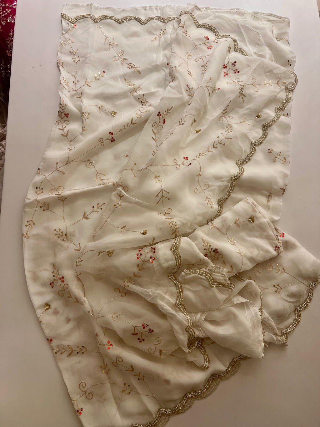 Alia bhatt Cream organza saree