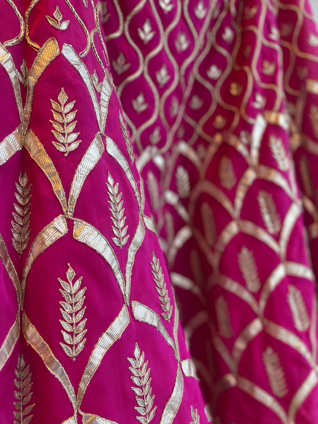 Hot Pink organza gotapatti lehenga set