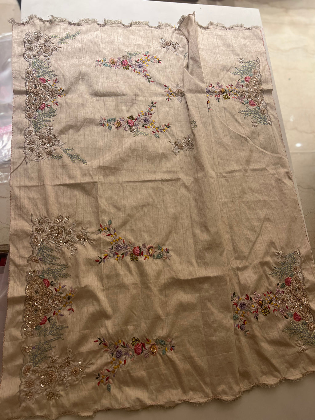 Exclusive Resham zardozi handwork organza saree