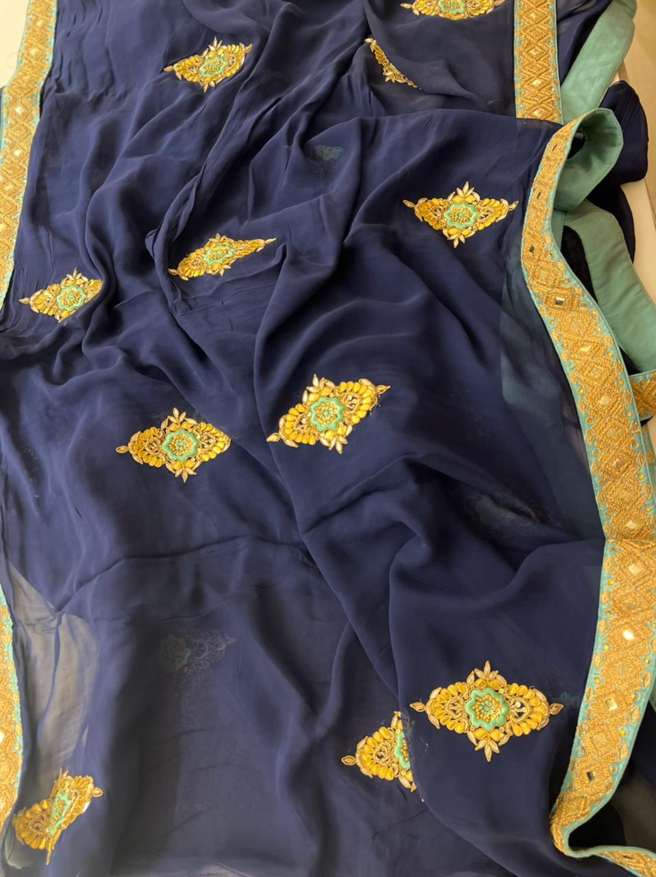 Handwork Gotapatti saree