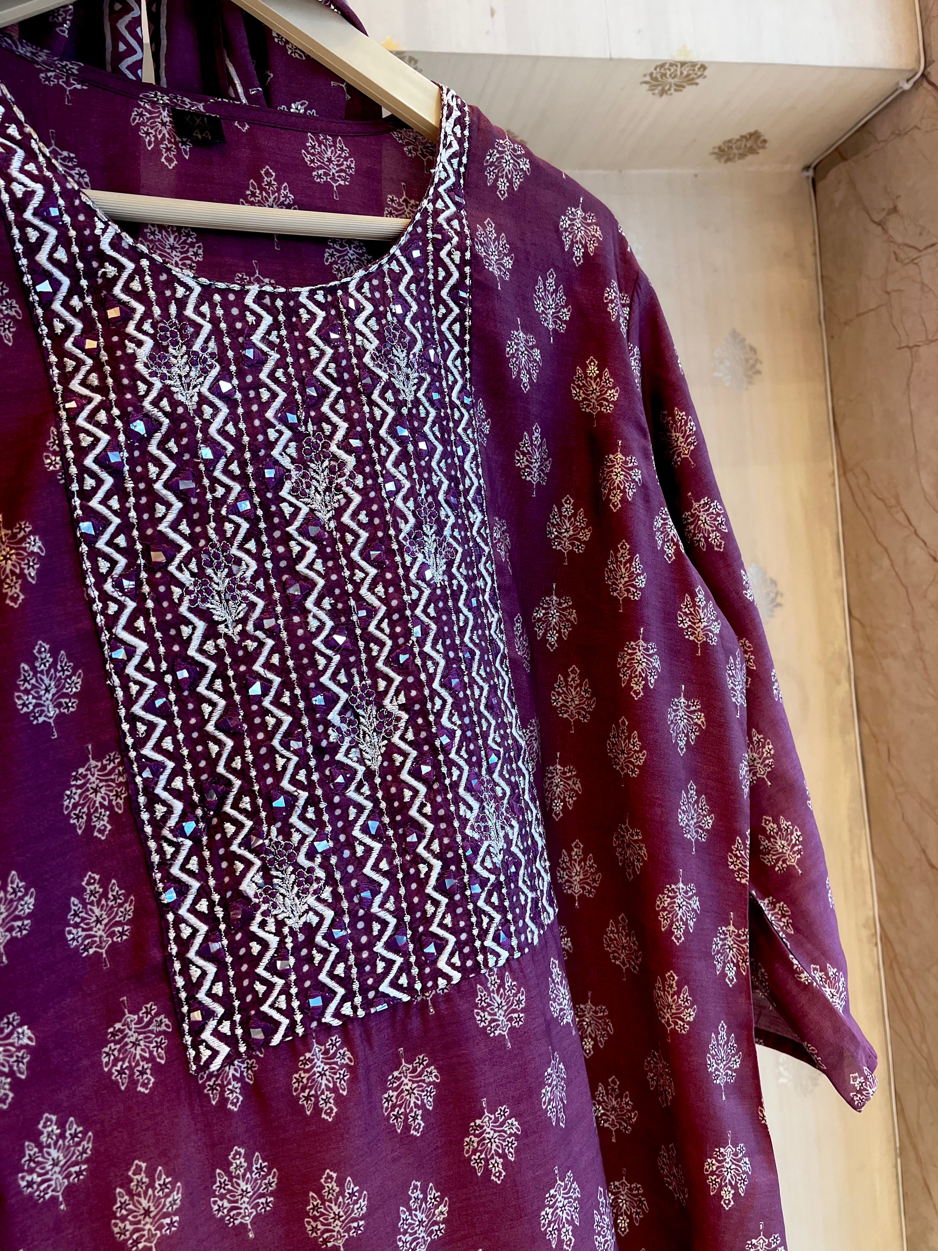 Wine premium cotton suit set