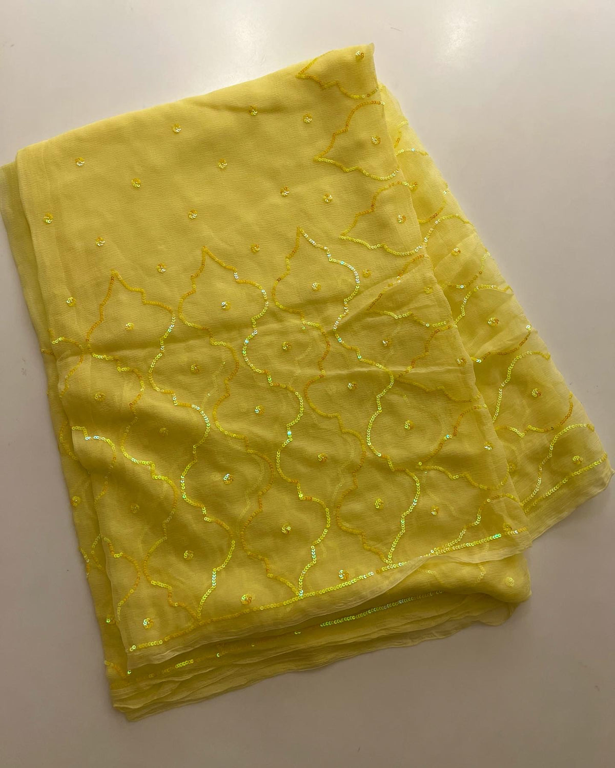 Sunshine yellow chiffon saree