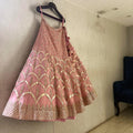Vintage Pink organza lehenga