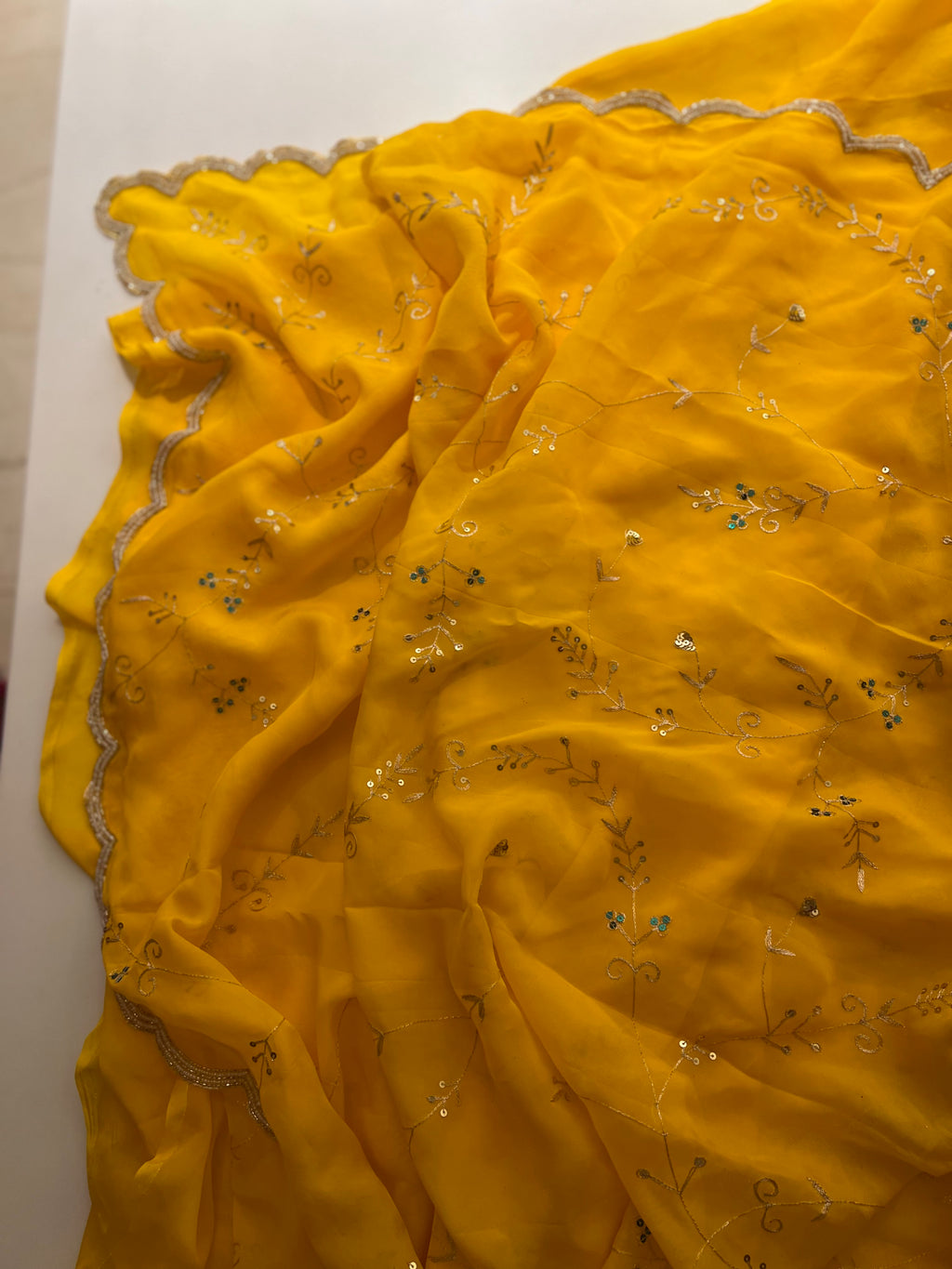 Mango yellow alia organza saree