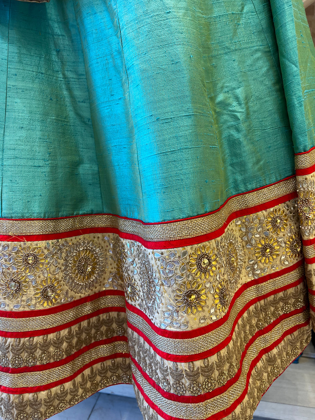 Raw silk lehenga
