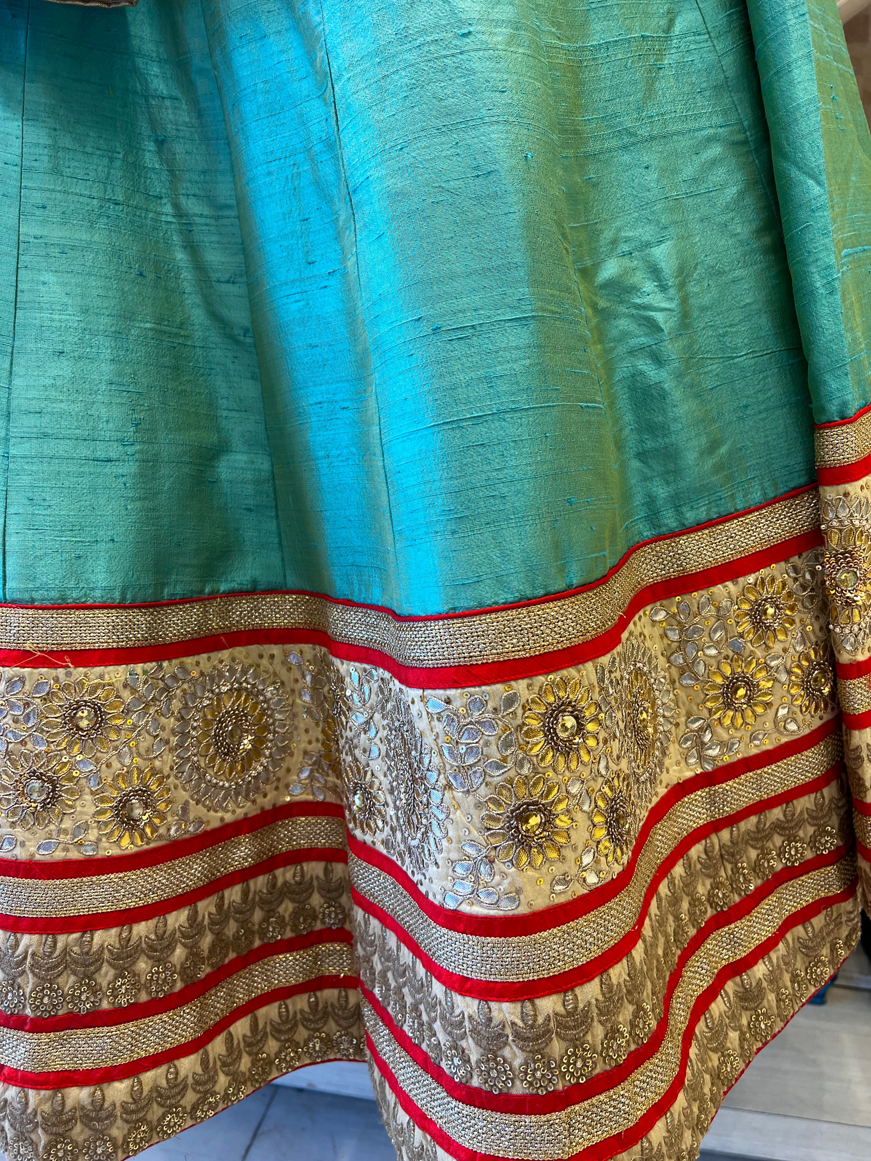 Raw silk lehenga
