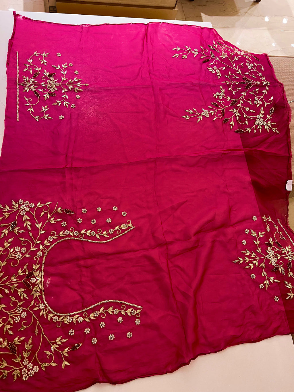Wine organza saree