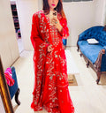 Tomato Red Exclusive gotapatti Sharara set