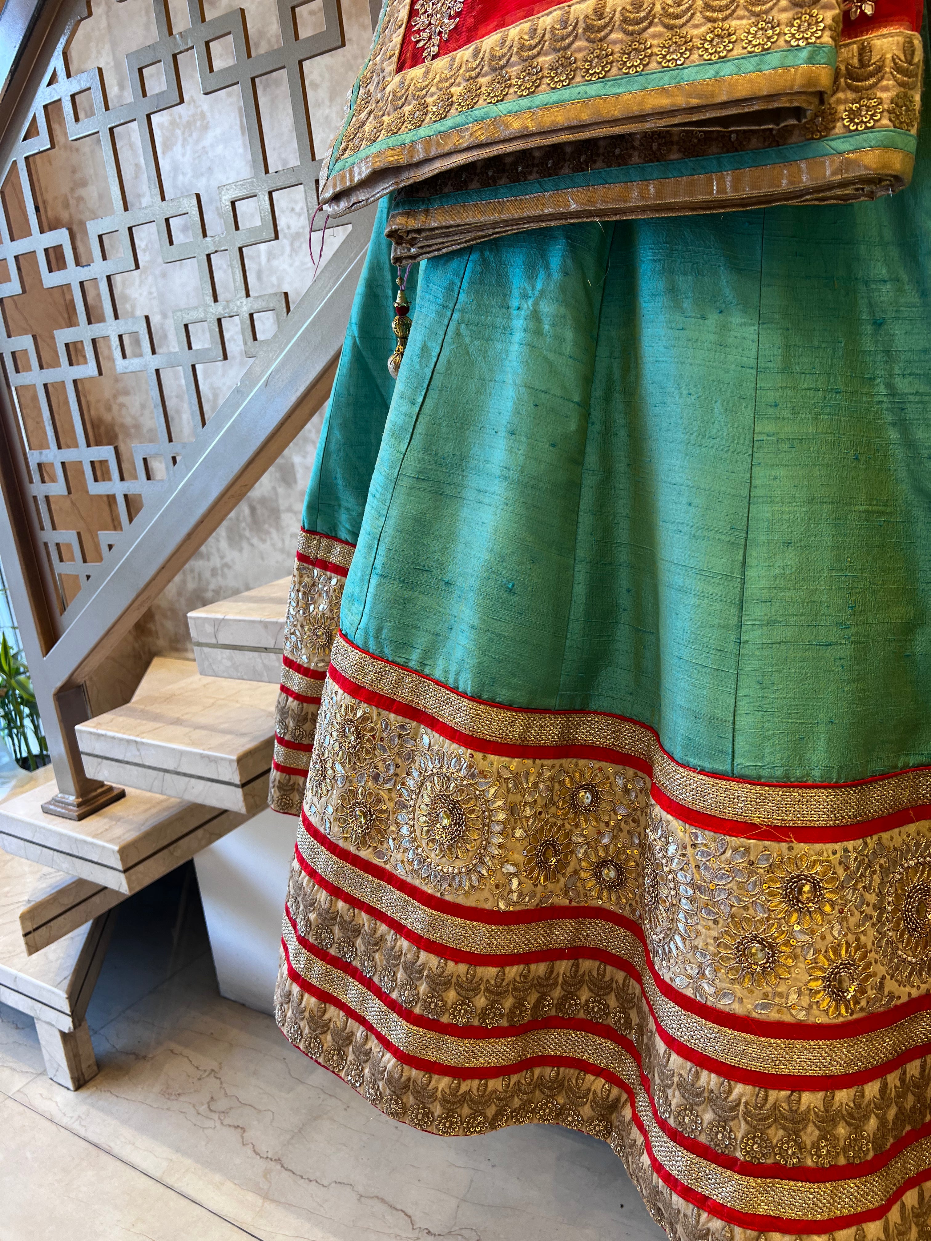 Raw silk lehenga