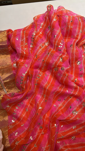 Pure kotasilk lehriya saree