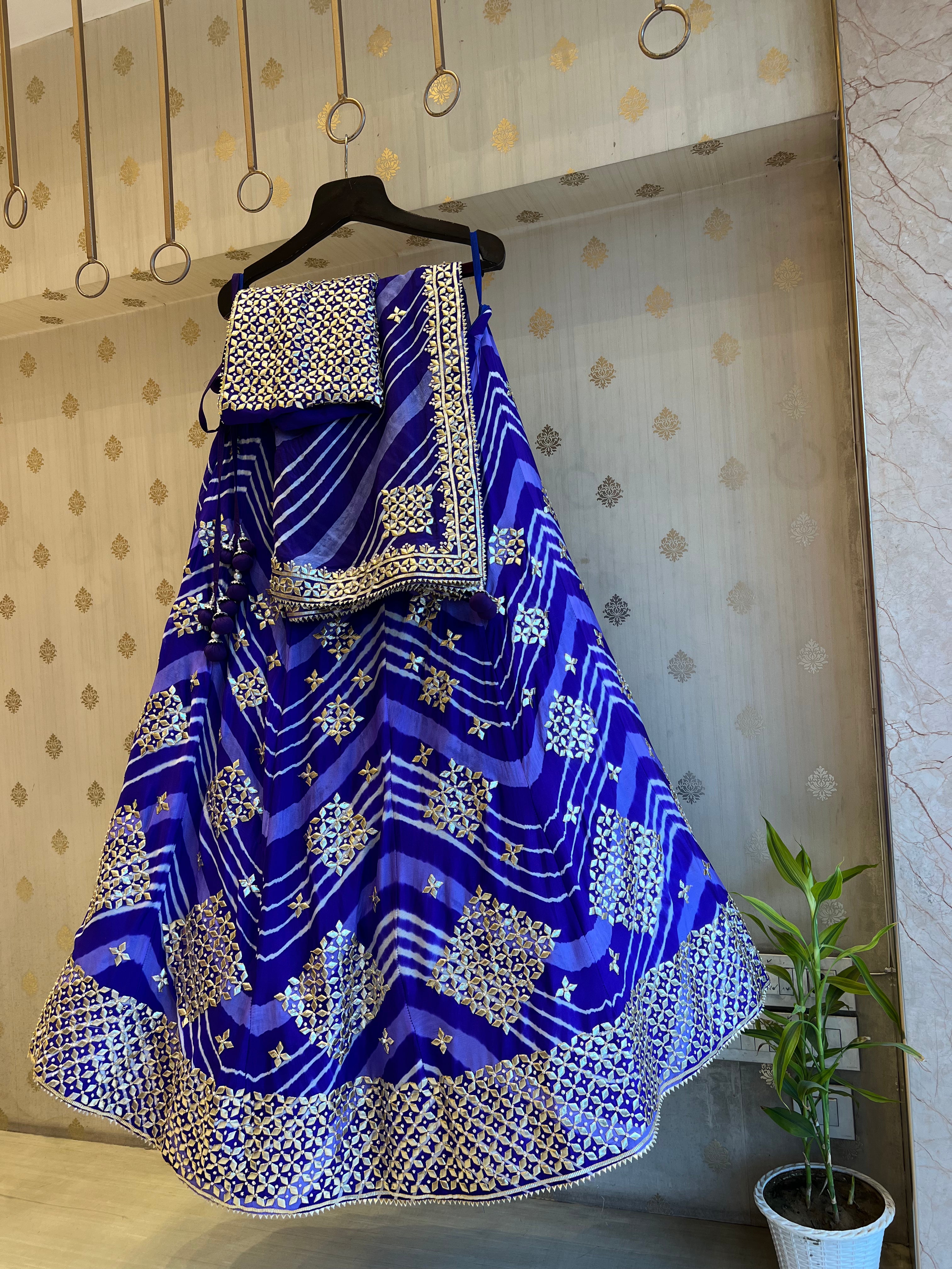 Lehriya katcha patti lehenga set