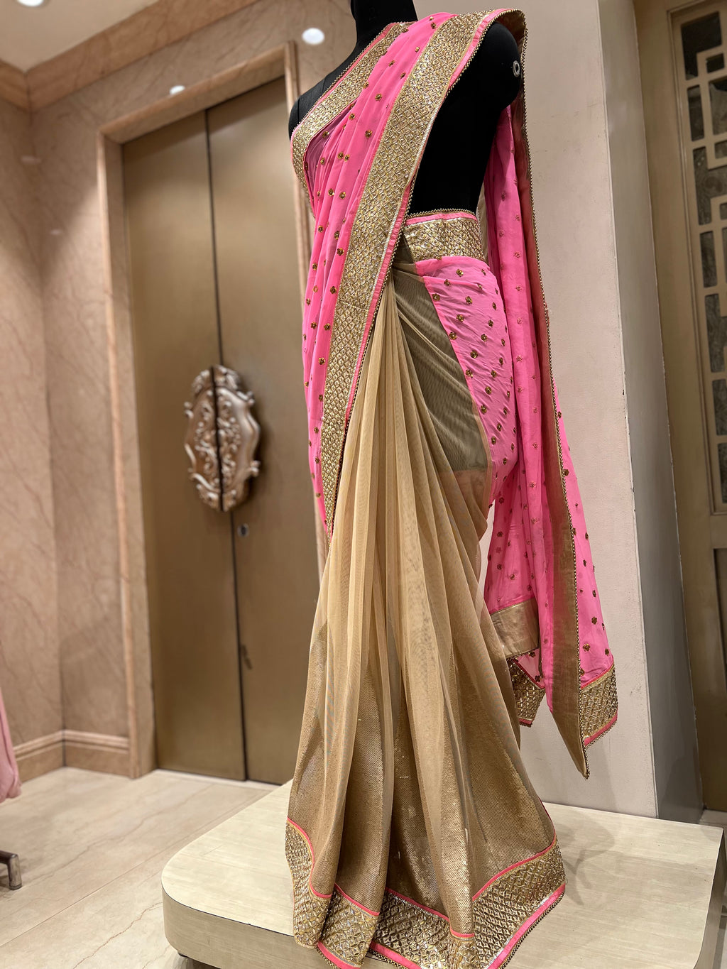 Half n half designer saree