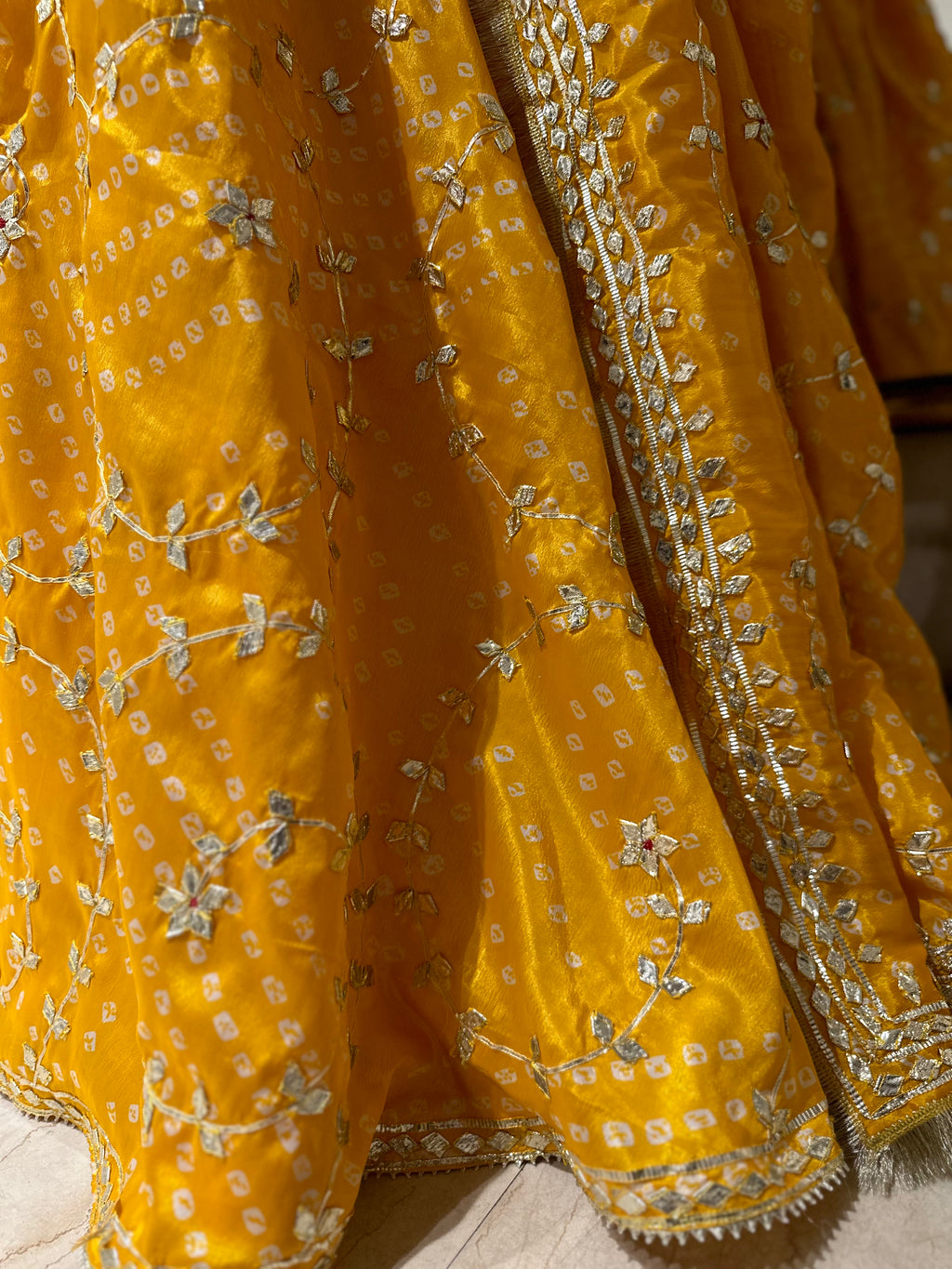 Bandhani katcha gotapatti Chaniya choli set