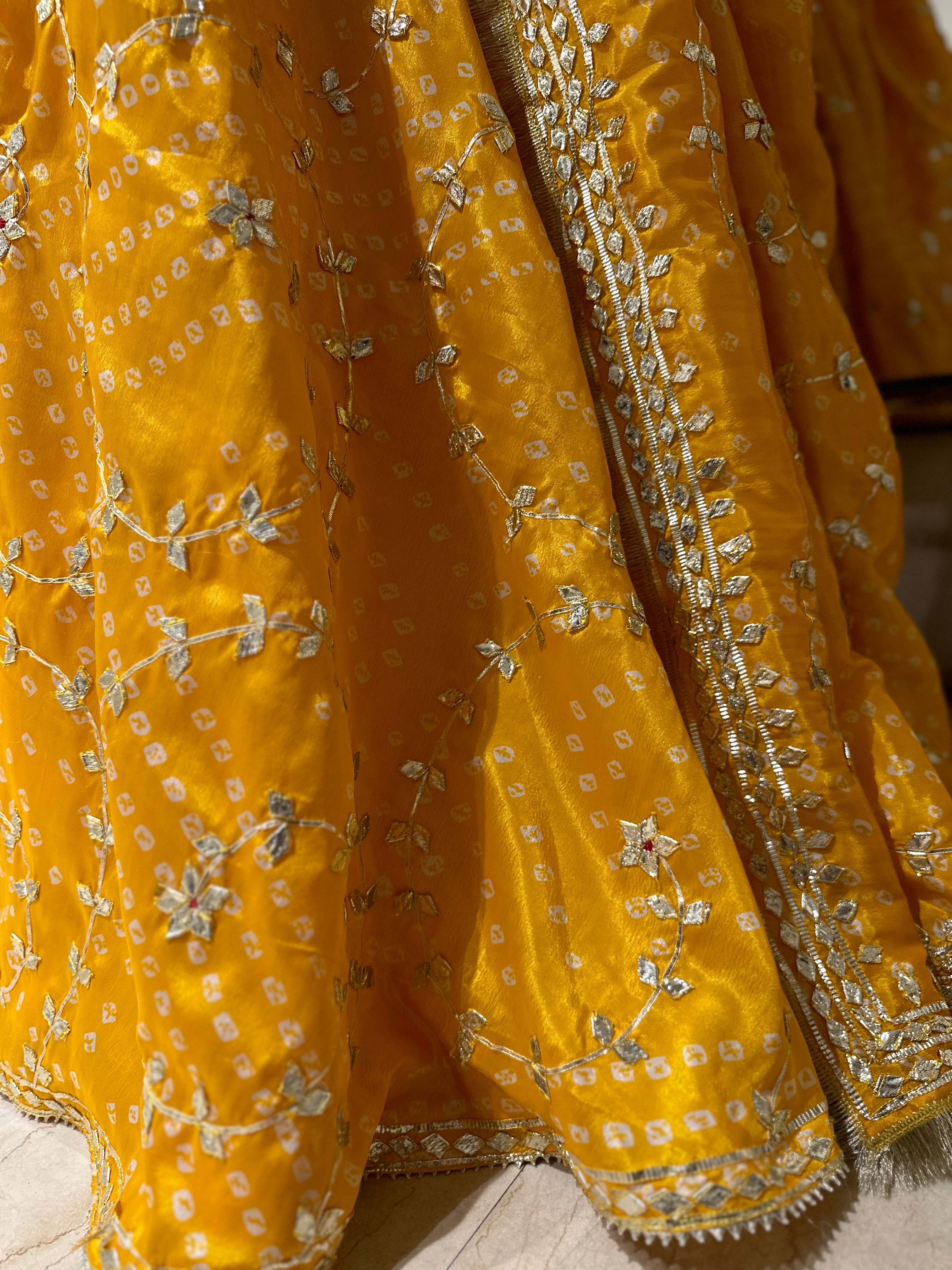 Bandhani katcha gotapatti Chaniya choli set