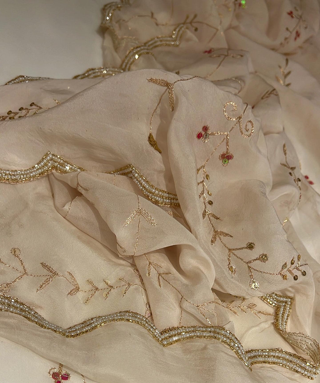 Alia bhatt Cream organza saree