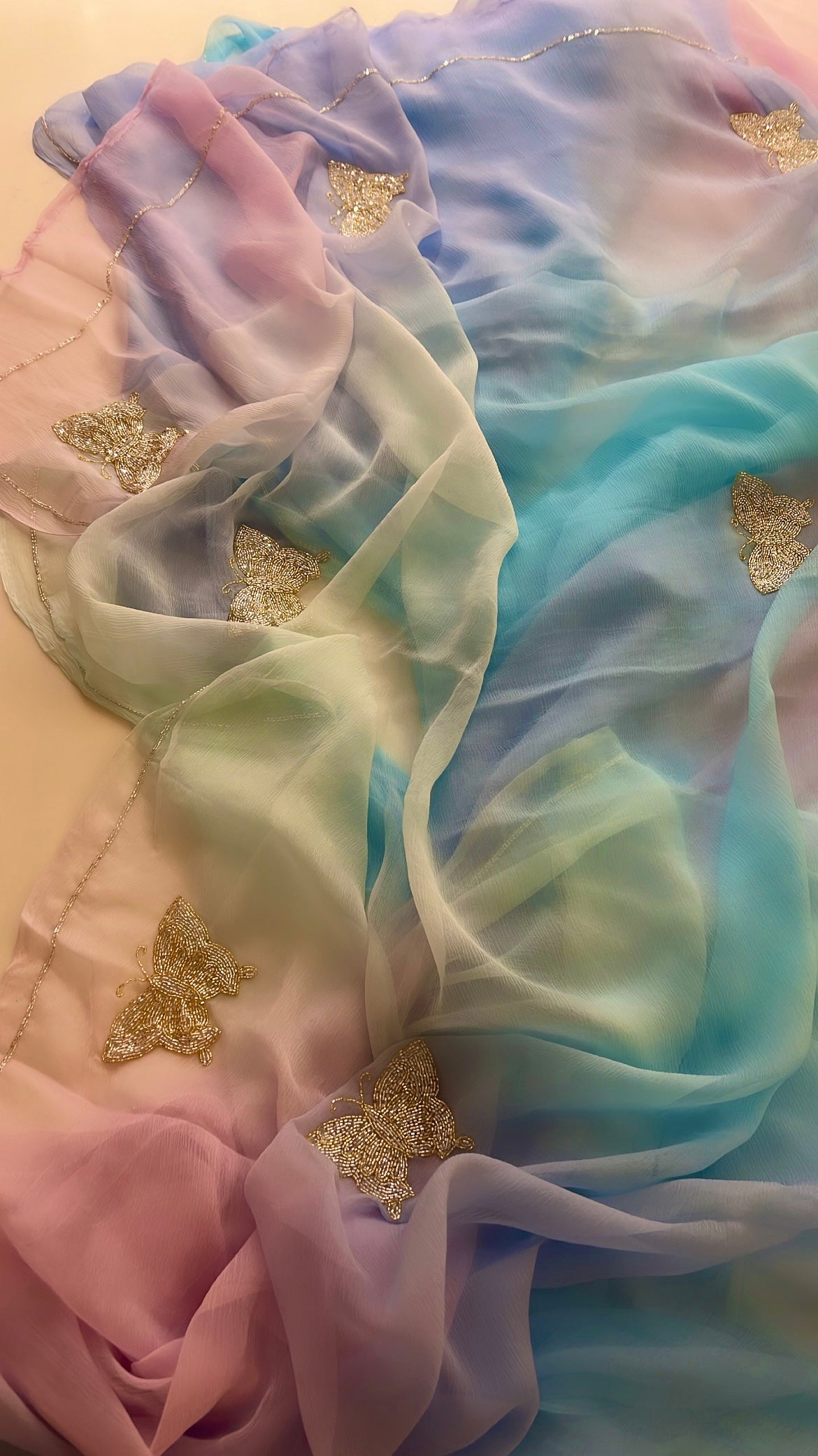 Unicorn chiffon saree