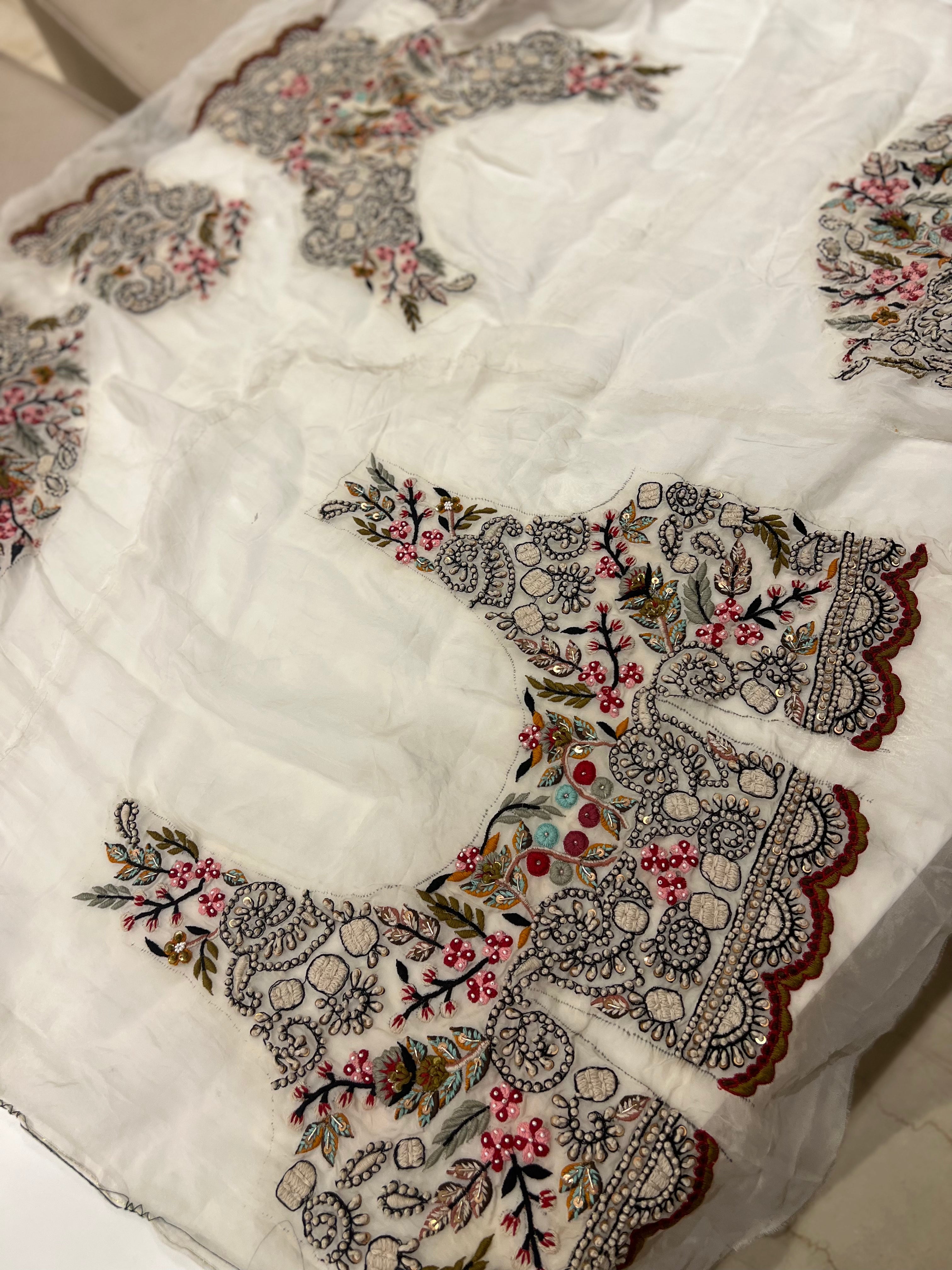 Ivory organza lehenga set