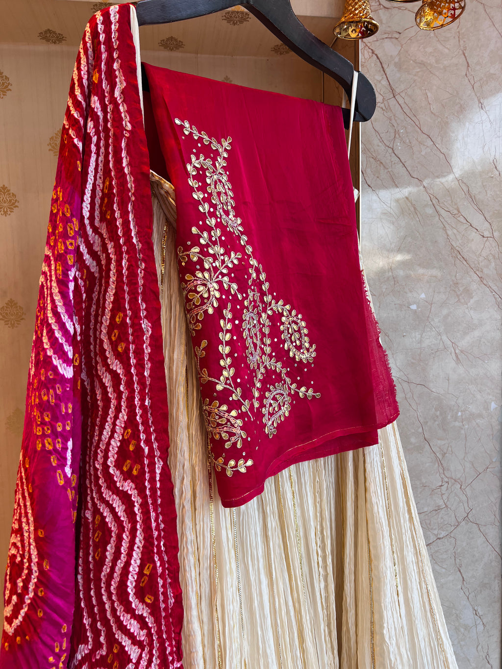 Crushed Ivory lehenga set