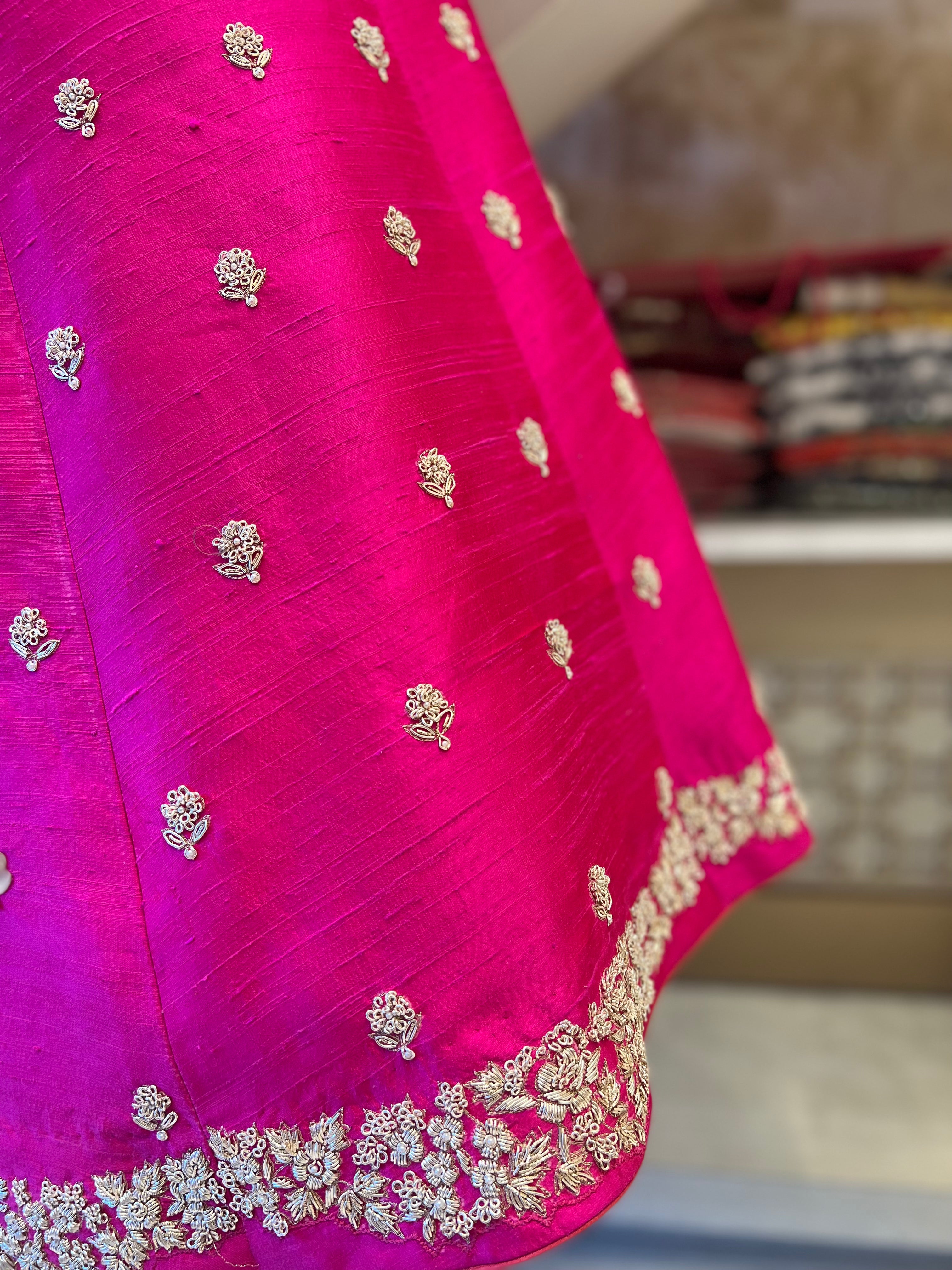 Hot Pink Zardozi light Lehenga