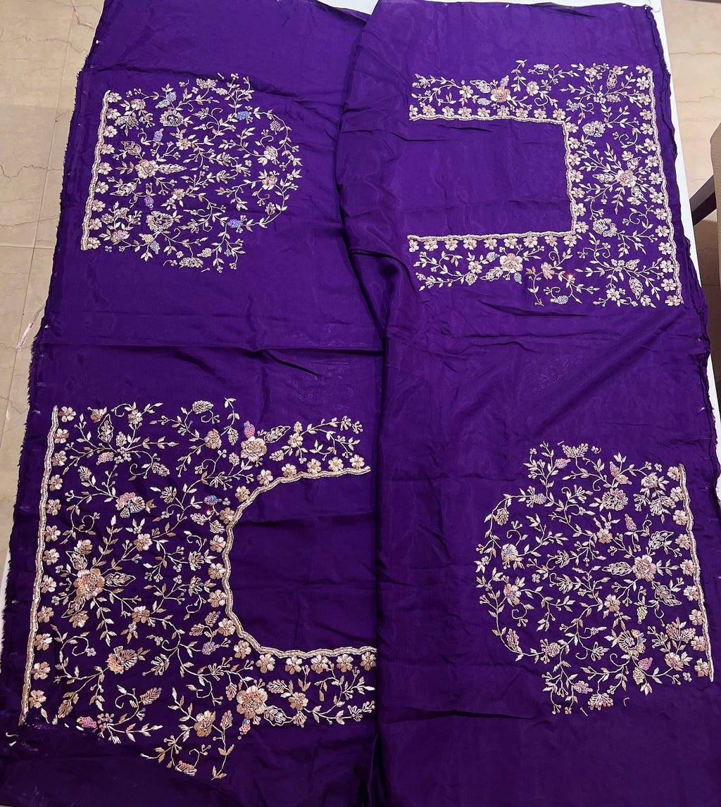 Ravishing Plum zardozi exclusive saree