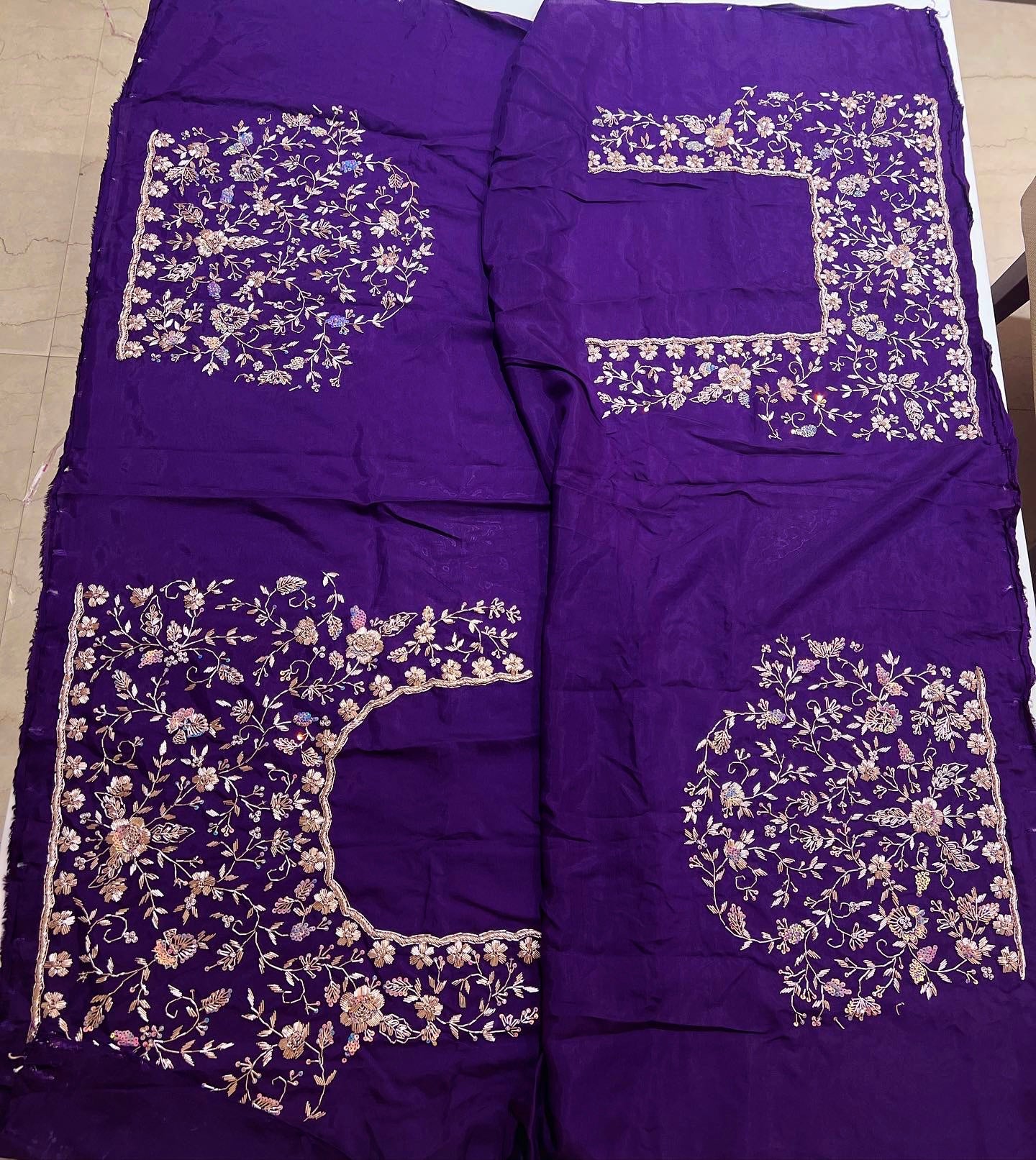 Ravishing Plum zardozi exclusive saree