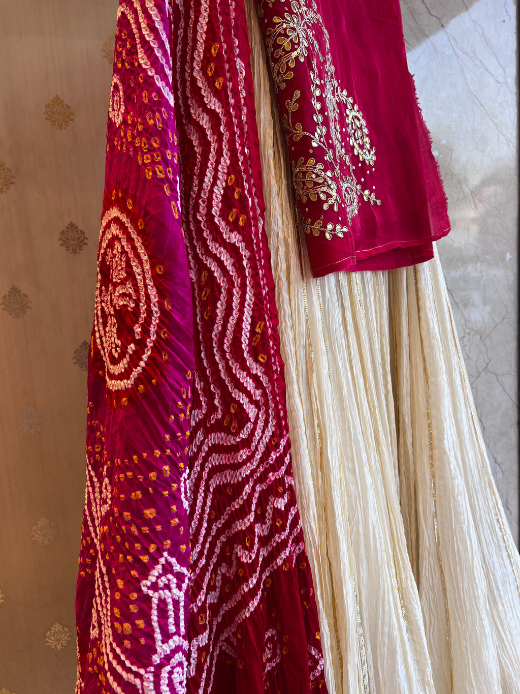 Crushed Ivory lehenga set