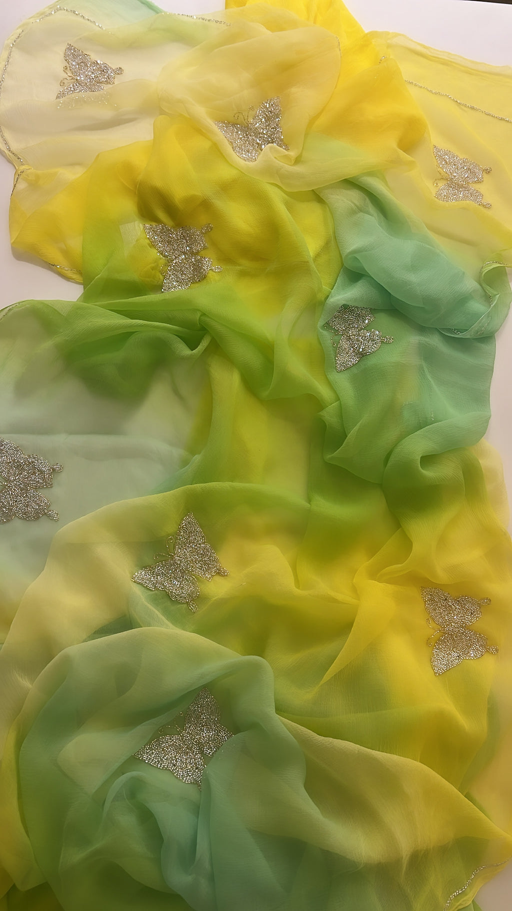 Fresh summer hue Chiffon saree