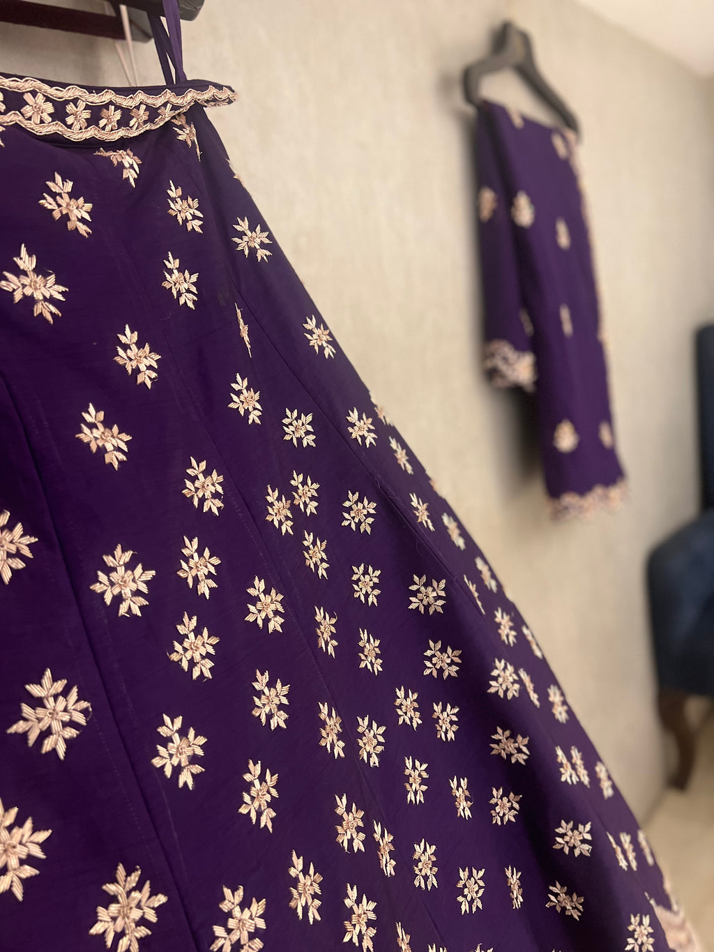 Raw silk Lehenga set