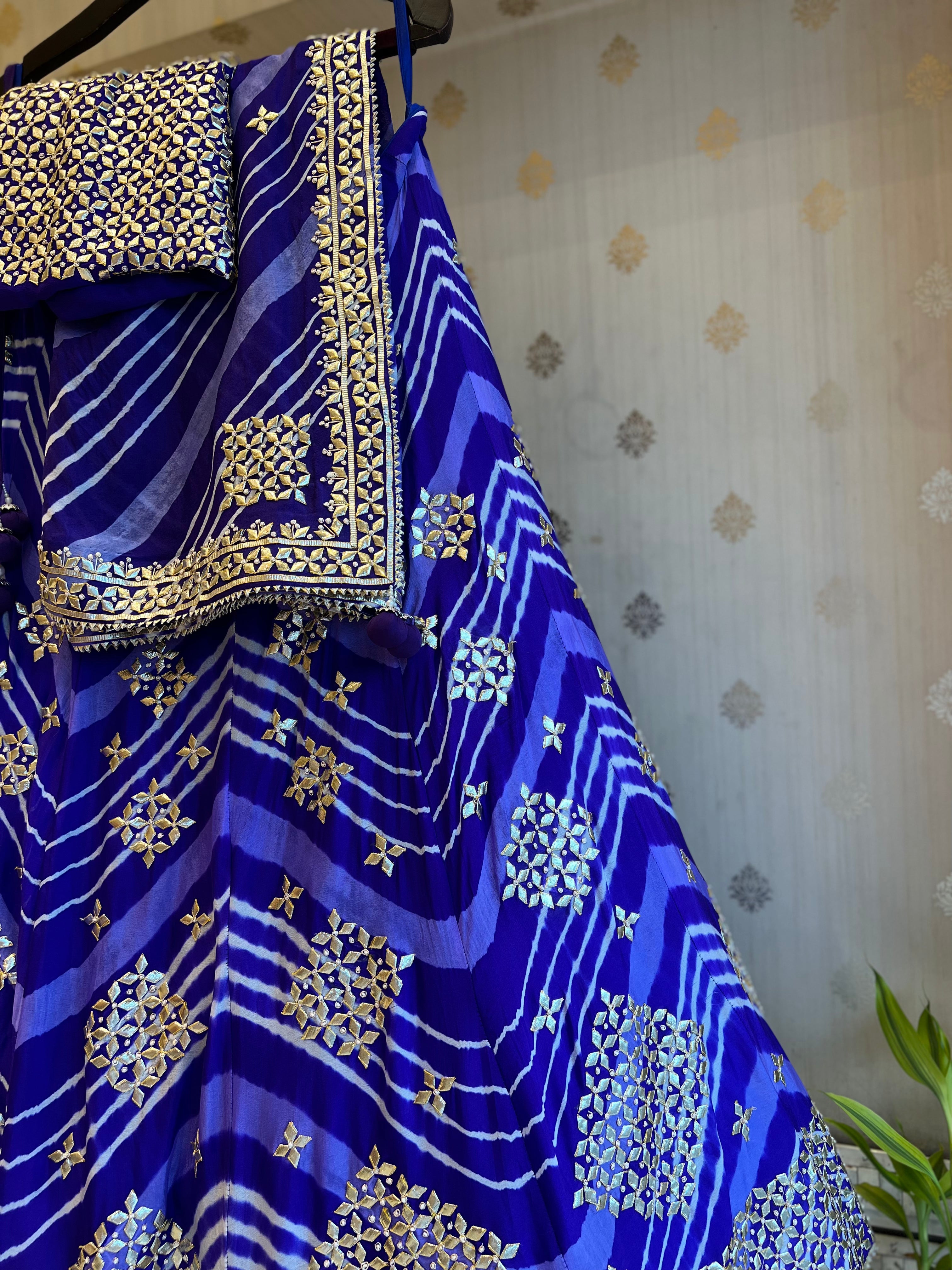 Lehriya katcha patti lehenga set