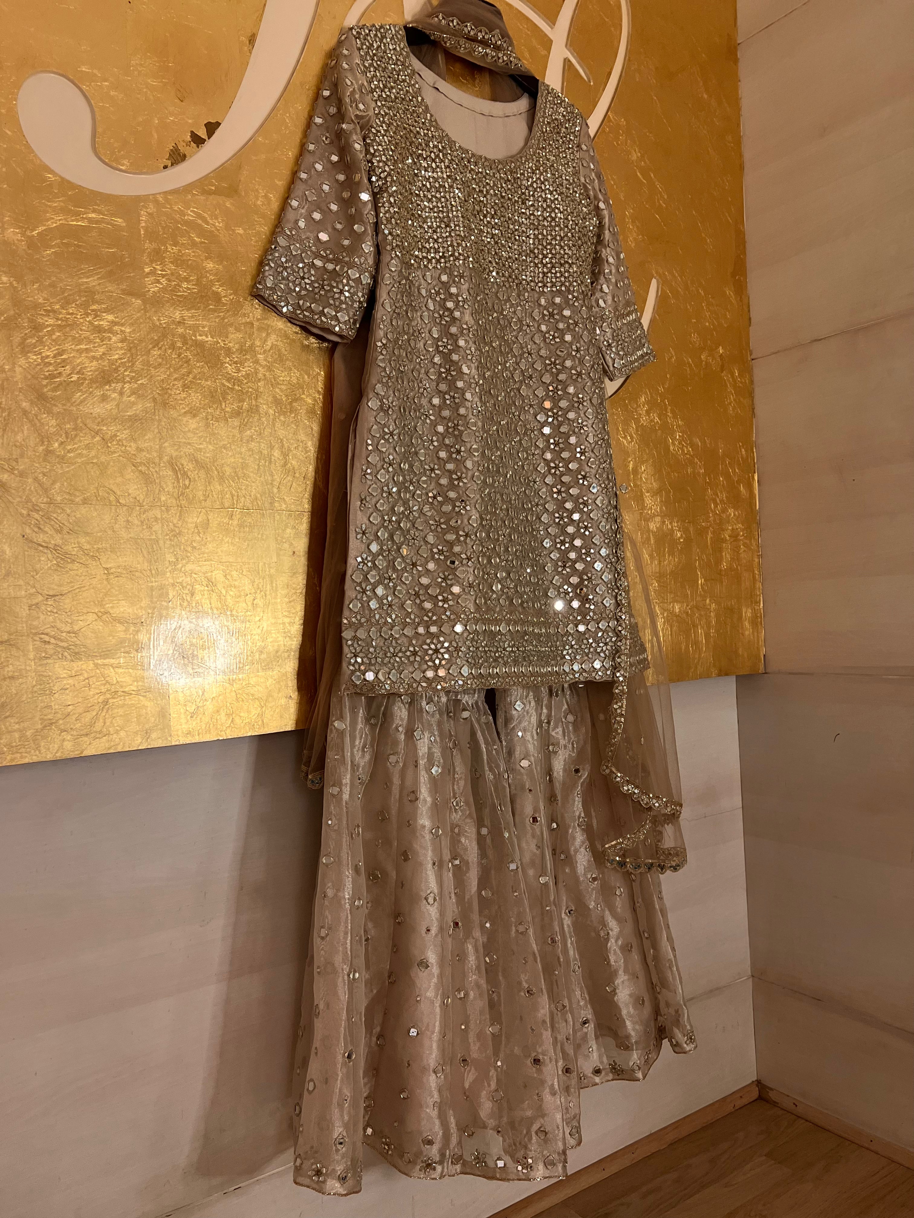 Mirror work sharara set