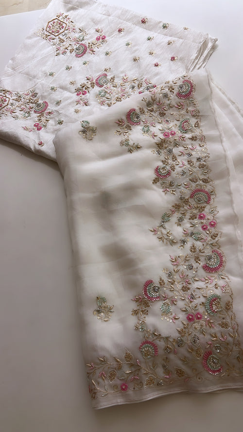 A Tale of Aaritari, Ivory White Exclusive saree