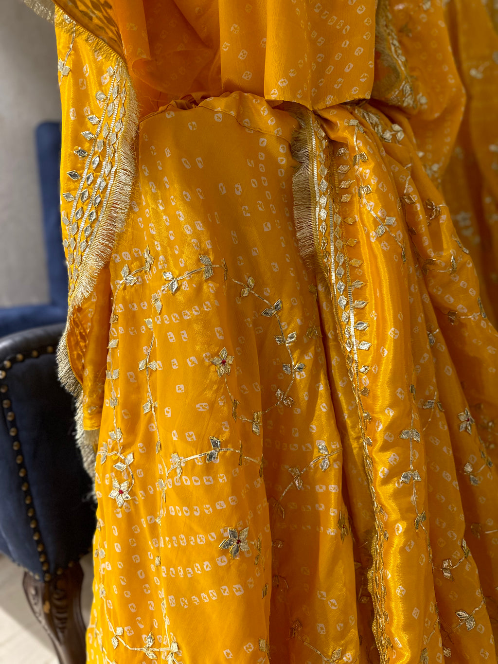 Bandhani katcha gotapatti Chaniya choli set