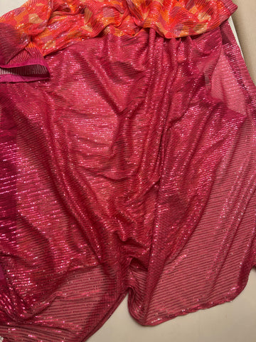 Valentino Red Pink Glamours all over sequins saree