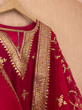 Raspberry shaded sharara handwork Gotapatti