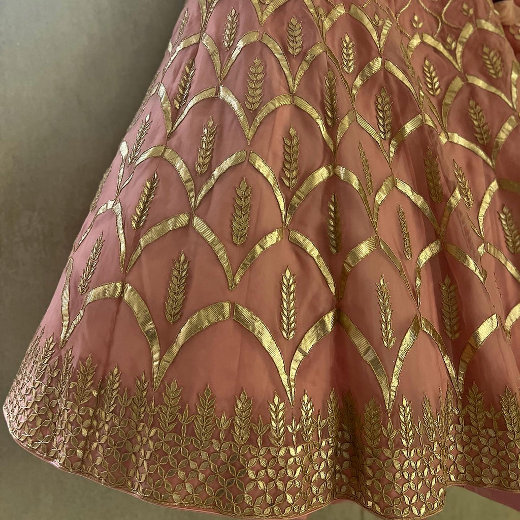 Vintage Pink organza lehenga