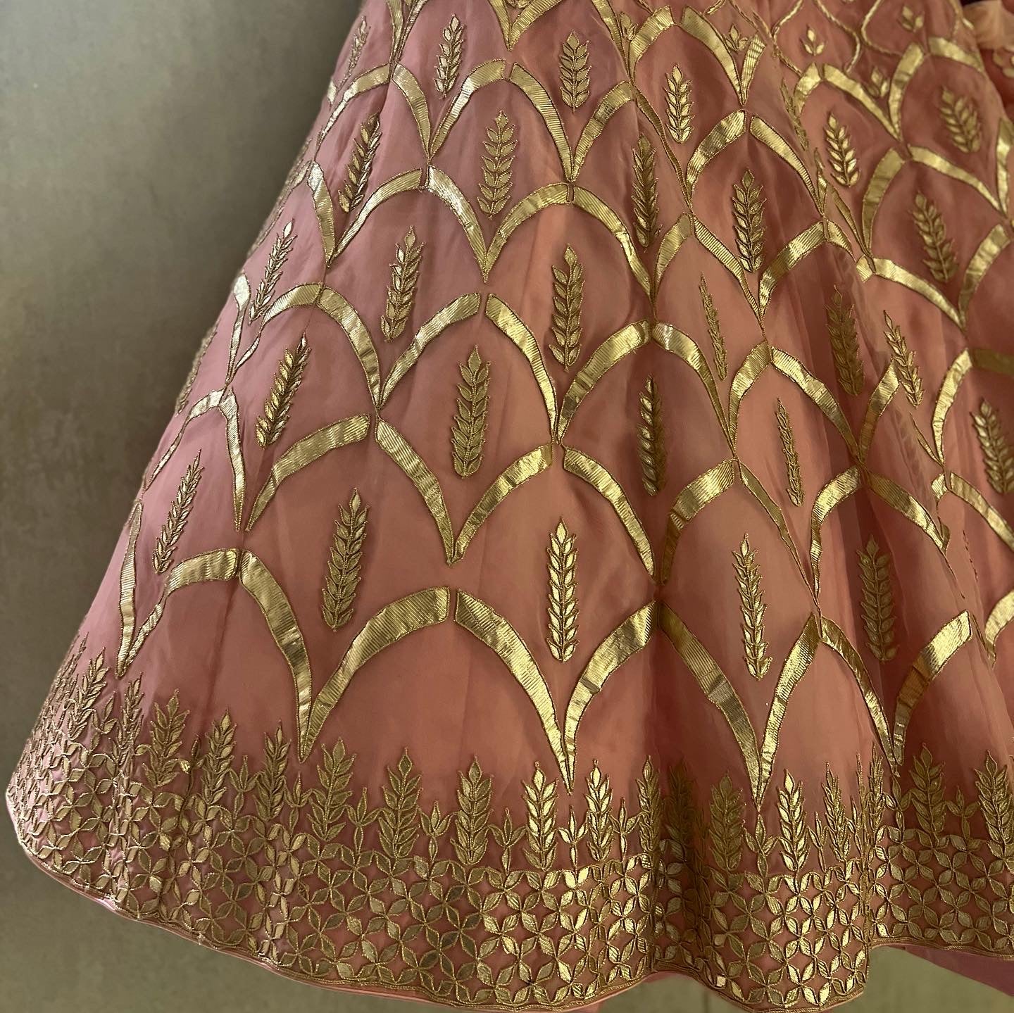 Vintage Pink organza lehenga