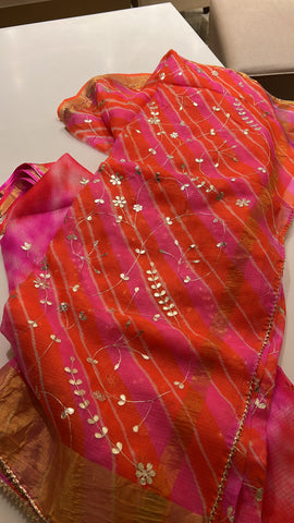 Pure kotasilk lehriya saree