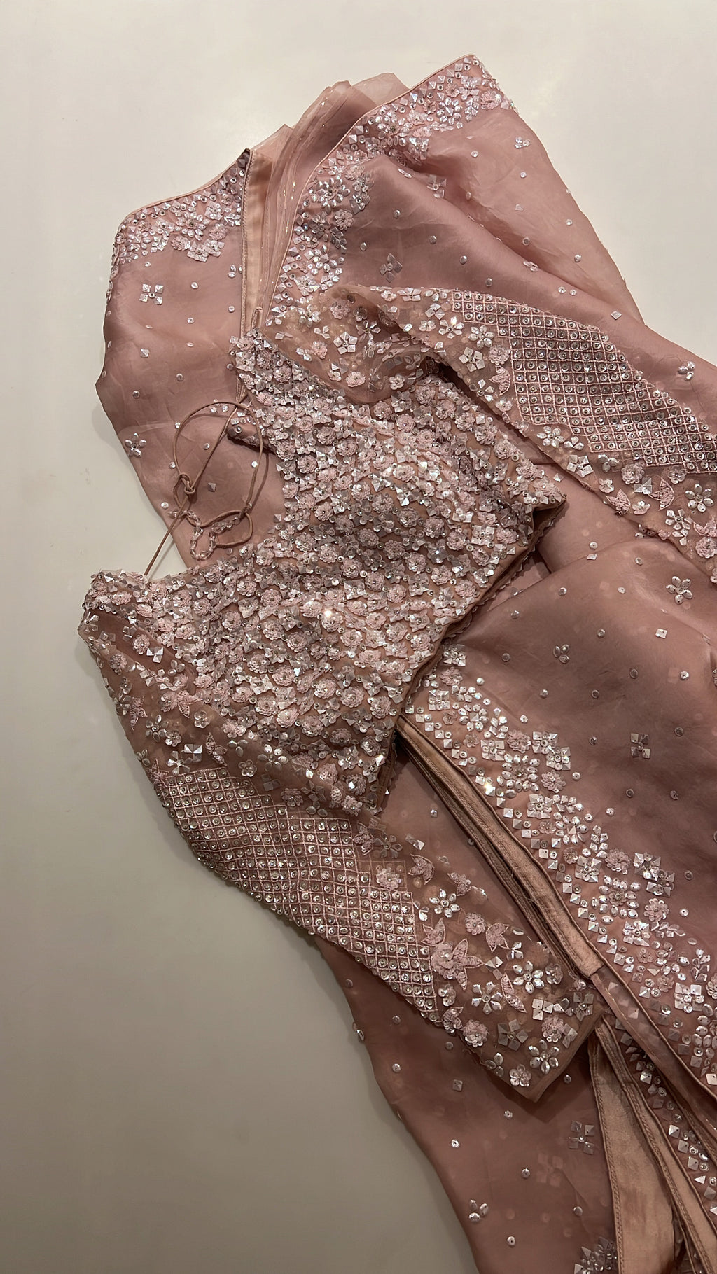 Salmon Pink cocktail saree