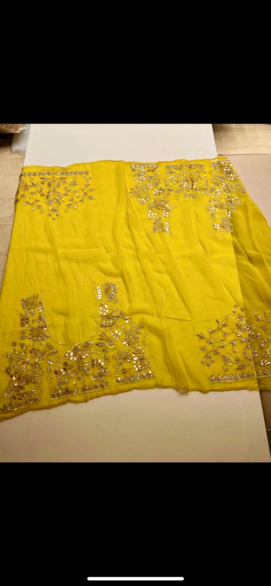 Haldi Yellow Katcha gota Rani Sa lehenga set